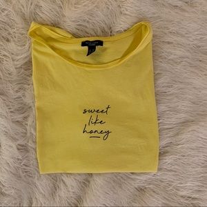 New Look Curves sweet like honey yellow tee